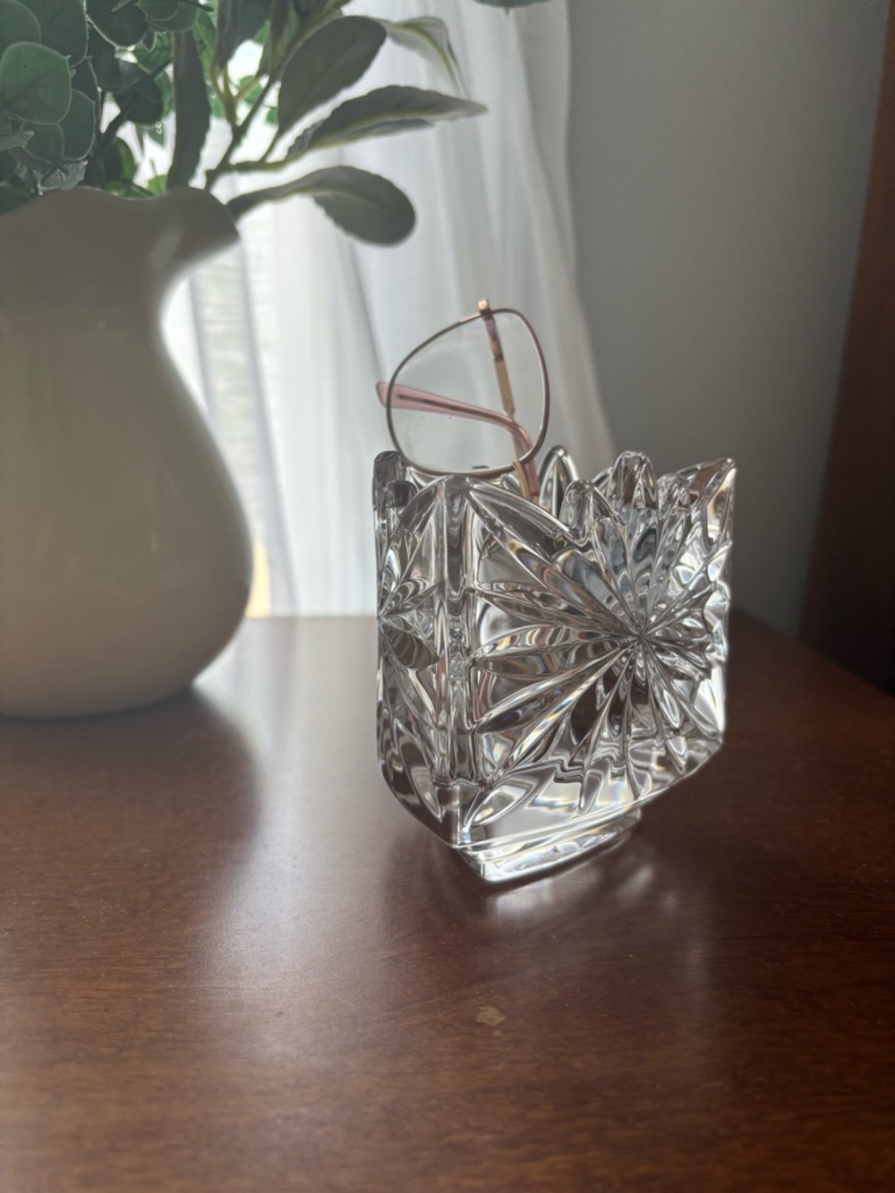 Mikasa Lead Crystal Triangle Candle Holder
